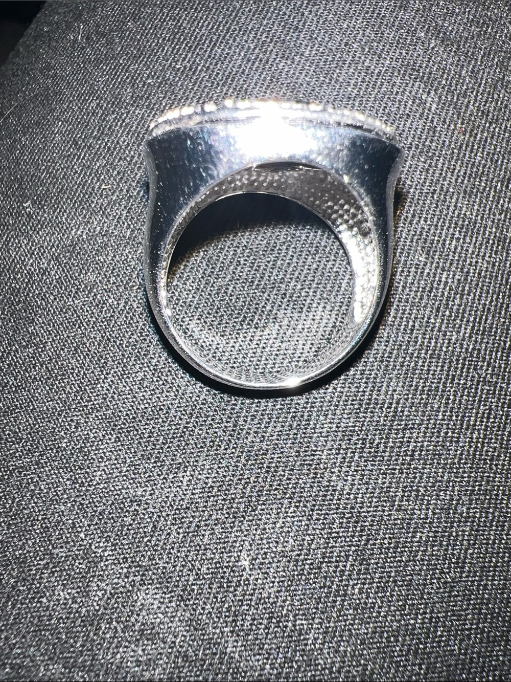 Sterling Silver Black flower/stsr Statement Ring with cubic zirconia - Picture 3 of 5